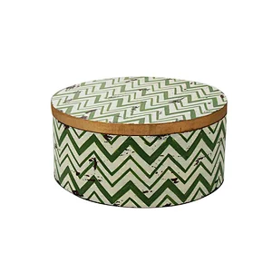Fabric covered natural style jewelry box with 3 drawer