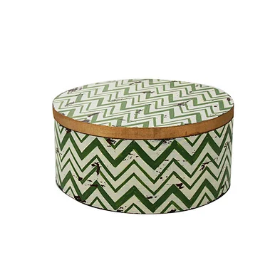 Fabric covered natural style jewelry box with 3 drawer