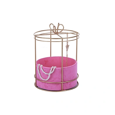 Round metal gold necklace bracelet jewelry display stand