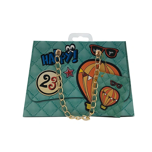 Fashion Custom Paper Jewelry Packaging bag offset printing kraft Paper Bag With Metal Chain Handle