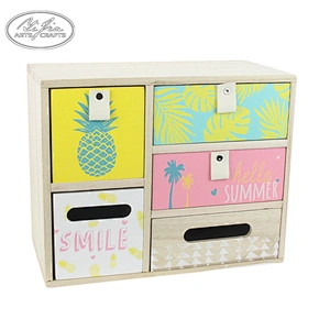 Cute design summer style MDF paulownia jewelry box with drawer