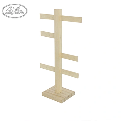 Home decoration jewelry display stand five layer wooden earring stand