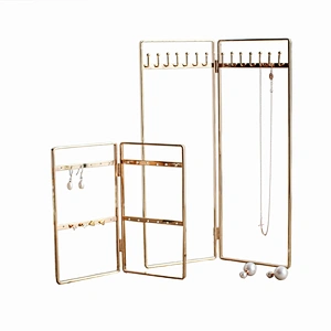 vintage style gold jewelry display stand earrings organizer holder metal jewelry stand for bracelet necklace
