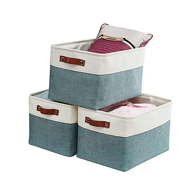 Foldable Storage Bin Collapsible Sturdy 900D Linen Storage Basket With Handles For Organizing Shelf Nursery Home Closet