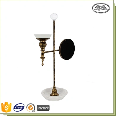 Modern design metal jewelry home display with small mirror