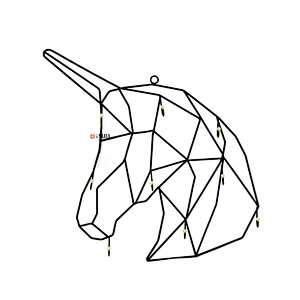 Customized unicorn shaped metal decoration wall hanger