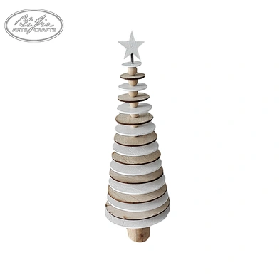 OEM design mini table decoration wooden christmas tree christmas ornaments
