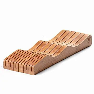 Bamboo Knife Block, Knife Storage Organizer