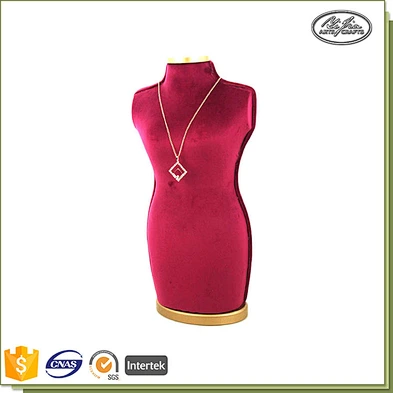 MDF Mannequin Shape velvet covered jewelry necklace bust jewelry display