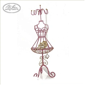 Metal wire mannequin necklace jewelry holder with tray