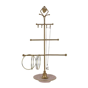3 Layer Necklace Bracelet Earring Metal Hooks Jewelry Organizer Display Stand