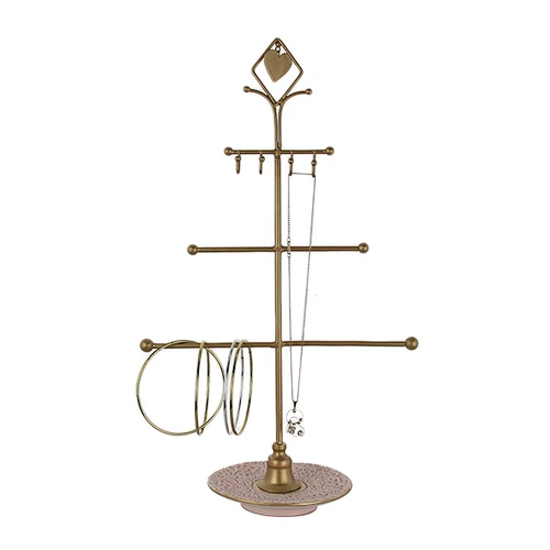 3 Layer Necklace Bracelet Earring Metal Hooks Jewelry Organizer Display Stand
