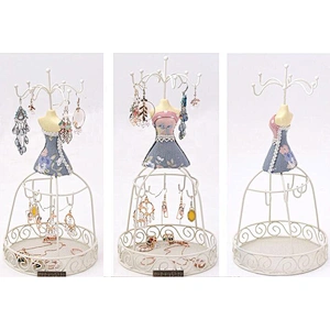 Vintage earing holder display jewelry stand holder lady shaped metal earring holder