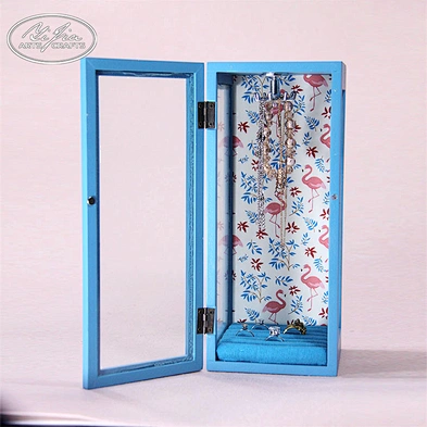 Home decor new wooden table stand ring necklace jewellery holder mirror decorative wood jewelry display