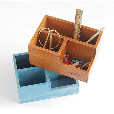 Multifunctional Stationery Wood Desktop Organizer for Home  Office School