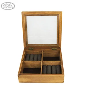 White pink wooden mirror jewelry box