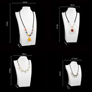 Wholesale white PU busts jewelry display necklace stand