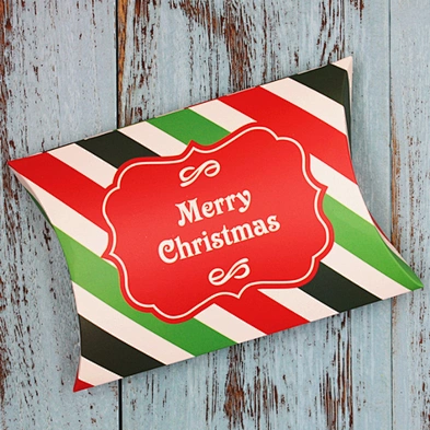 Merry Christmas Candy Gift Boxes Deer Xmas Tree Guests Packaging Boxes Custom Printed Candy Pillow Box