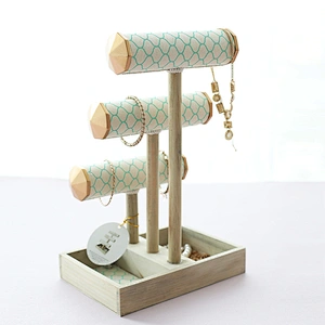 Jewelry Display Stand Multifunctional Large Capacity 3 Tier Bracelet Watch Holder  Wooden Bracelet Stand
