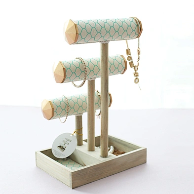 Jewelry Display Stand Multifunctional Large Capacity 3 Tier Bracelet Watch Holder  Wooden Bracelet Stand