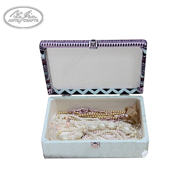 Wholesale wooden fabric covered customized jewelry box with locks