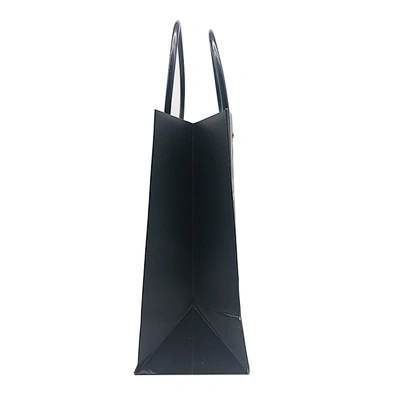 New design fashion gift packing paper bags with metal chain handle printing