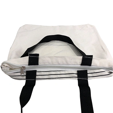 Promotional Logo Printed stripe shopping cotton tote bag with custom printed logo