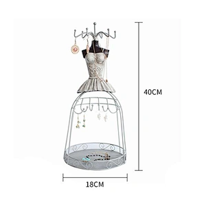 Jewelry Display Rack Princess Earrings Shelf Retro Art Creative Ornaments Resin Iron Storage Jewelry Bracelet Ring Holder