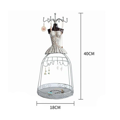 Jewelry Display Rack Princess Earrings Shelf Retro Art Creative Ornaments Resin Iron Storage Jewelry Bracelet Ring Holder