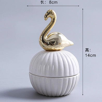 Nordic Style Golden Animal round ring jewelry box ceramic jewelry box