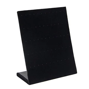 30 Pairs Black Velvet Fabric Earring Display Holder Organizer