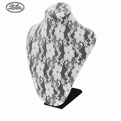 Black lace bust mannequin necklace display holder