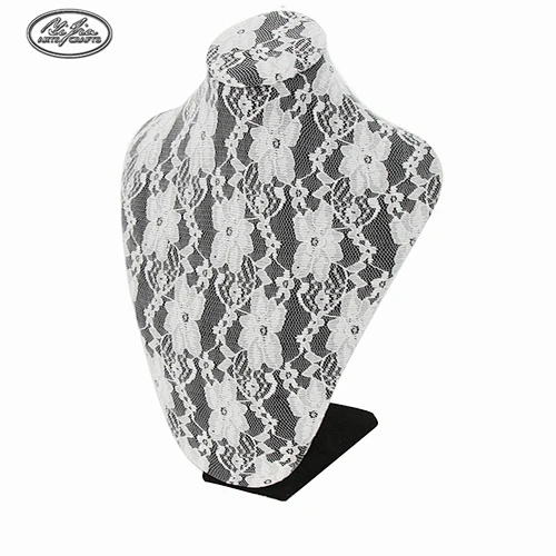 Black lace bust mannequin necklace display holder