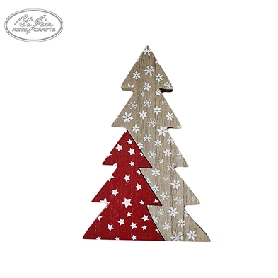 OEM design mini table decoration wooden christmas tree christmas ornaments