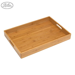 Food Serving Tray Wood Solid Bamboo Square Serving Tray