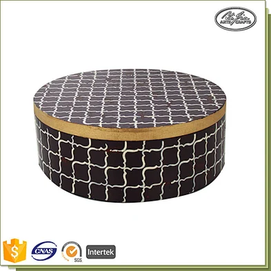 Widely used green decoration velvet&MDF round jewellery box