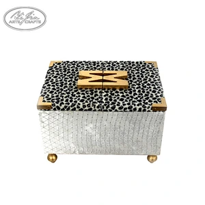 Wooden leopard print storage box, wholesale large wooden jewelry box