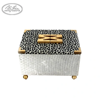 Wooden leopard print storage box, wholesale large wooden jewelry box