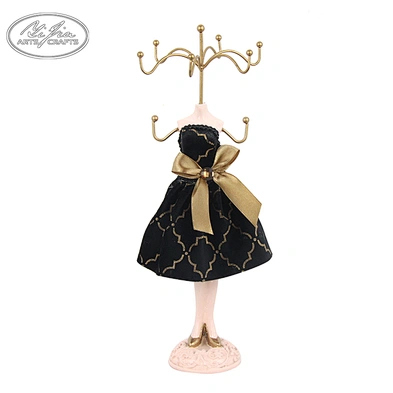 Customized new gold metal hook black dress form jewelry display fashion jewelry dress holder