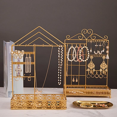 Customized Metal Jewelry Stand Organizer Necklace Holder Display for Necklaces Bracelets Earrings