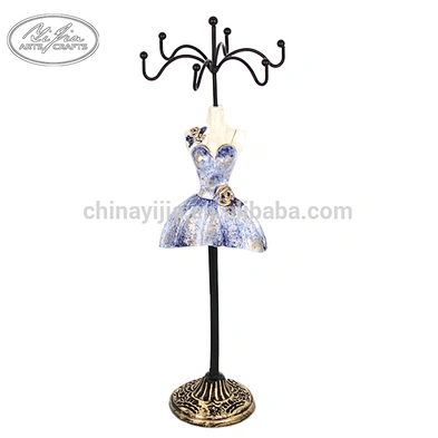 Art Useful Counter Top Decorations Mannequin Wood Jewelry Display Holder Hanger Necklaces and Earrings