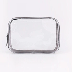 Customized 4size ziplock travel waterproof transparent clear pvc cosmetic bag makeup