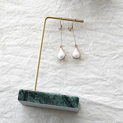 Earrings Shelf Display Rack Shop Creative European-Style Simple Marble Metal Household Earring Holder