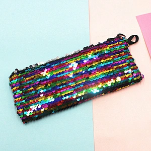 Mermaid Two-color Sequins Pencil Bag Girls Gifts Custom  Colorful Glitter Pencil Case