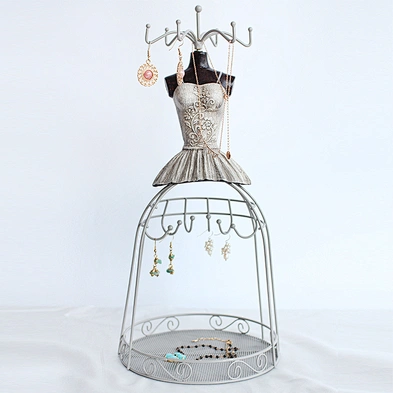 Jewelry Display Rack Princess Earrings Shelf Retro Art Creative Ornaments Resin Iron Storage Jewelry Bracelet Ring Holder