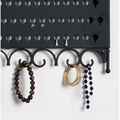 Black Metal Jewelry Hang Organizer Earring Bracelet Wall Mounted Hanging Jewelry Organizer