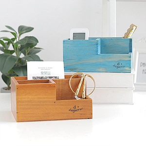 Multifunctional Stationery Wood Desktop Organizer for Home  Office School