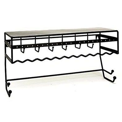 Black Wall Mount Metal Jewelry Rack Organizer For Earrings Bracelets Necklaces Hair Accessories