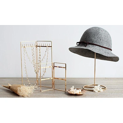 vintage style gold jewelry display stand earrings organizer holder metal jewelry stand for bracelet necklace