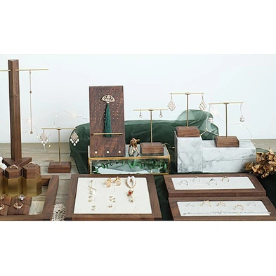Customized  earrings holder stand 	earring wooden metal holder earrings stand holder displayer